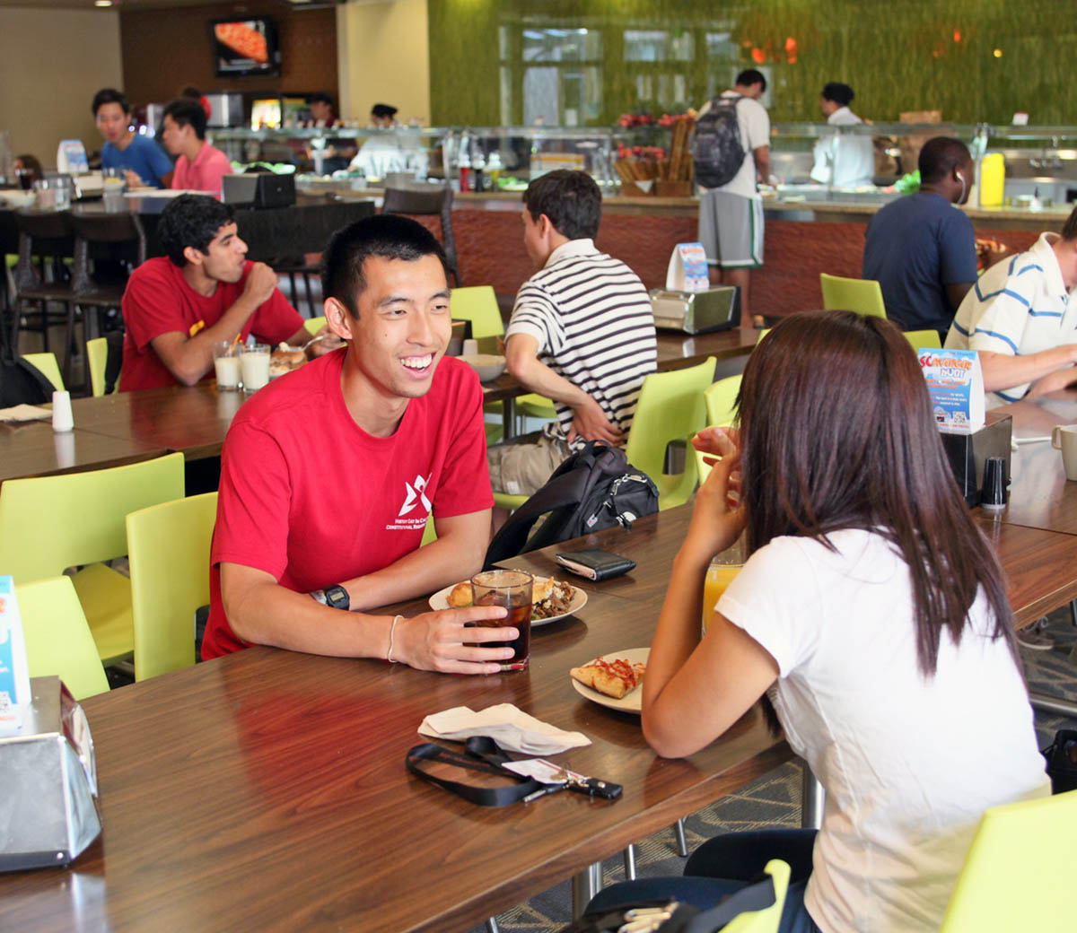 Students dining in cafeteria