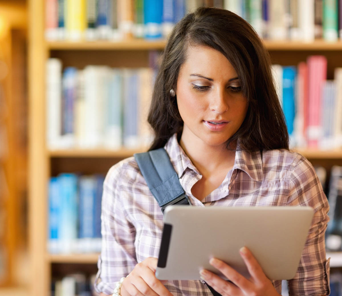 Student using tablet